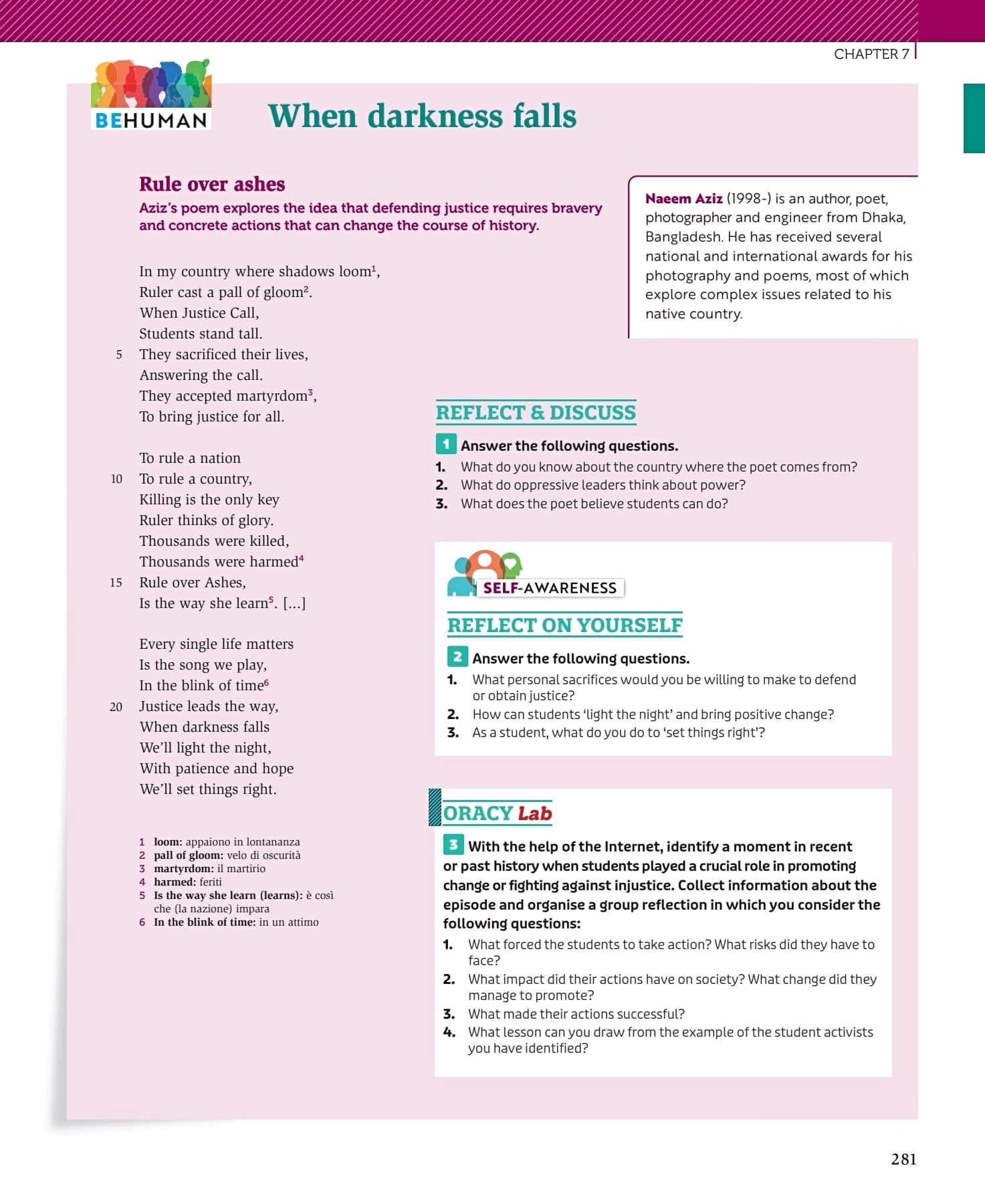 English Literature textbook in Italy